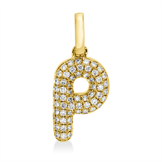 Anhänger 18 kt GG, 58 Brill. 0,09 ct, W-si