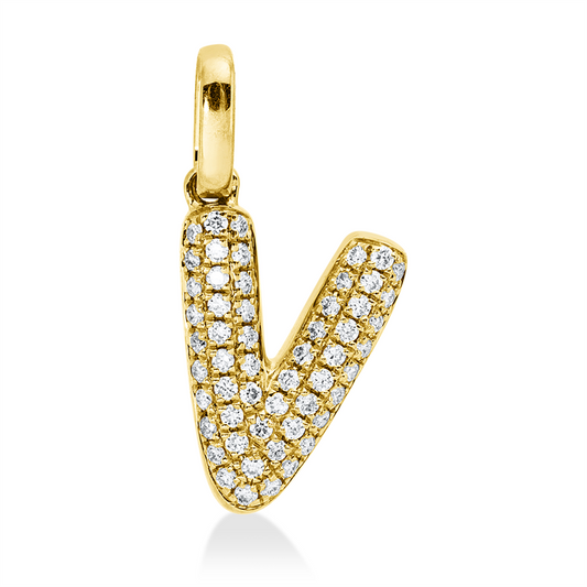 Anhänger 18 kt GG, 55 Brill. 0,09 ct, W-si