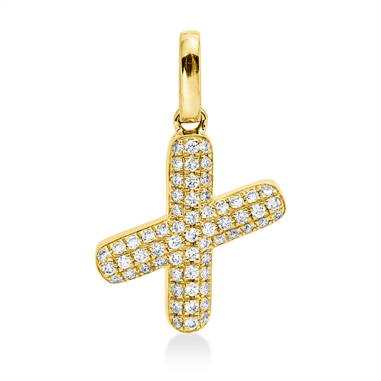 Anhänger 18 kt GG, 61 Brill. 0,10 ct, W-si