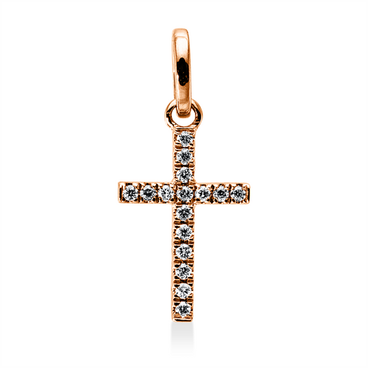 Anhänger 18 kt RG, mit Öse, 17 Brill. 0,04 ct, W-si