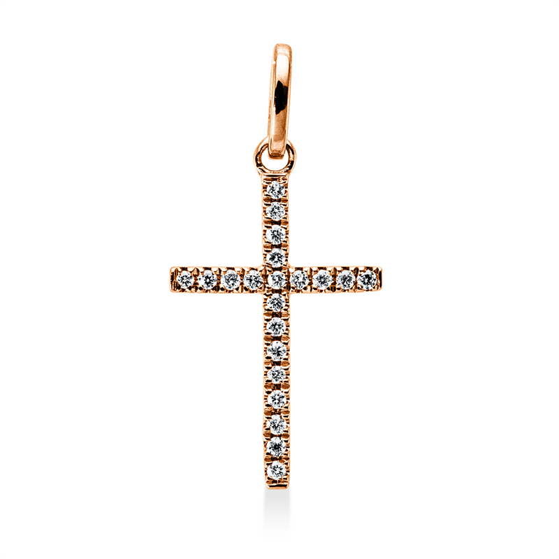 Anhänger 18 kt RG, mit Öse, 22 Brill. 0,05 ct, W-si