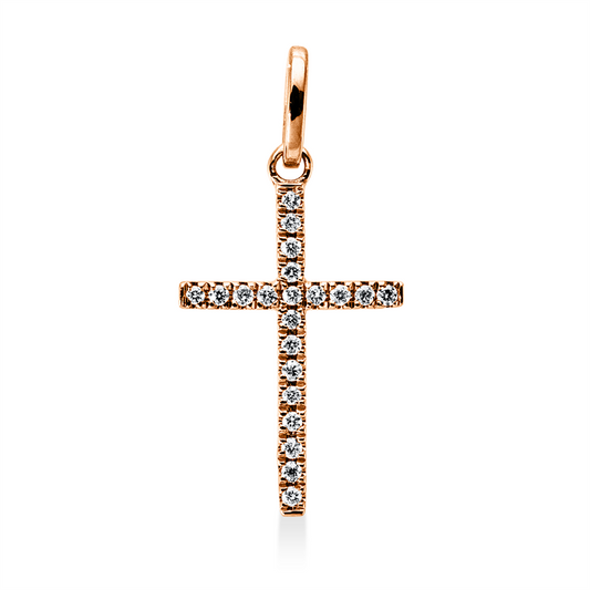 Anhänger 18 kt RG, mit Öse, 22 Brill. 0,05 ct, W-si