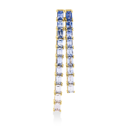 Anhänger 18 kt GG, 20 Saphire 1,76 ct multicolor