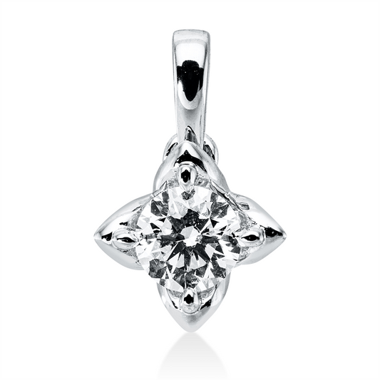 Anhänger 18 kt WG, mit Öse, 1 Brill. 0,27 ct, TW-si