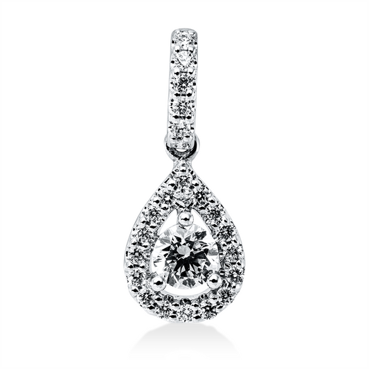 Anhänger 18 kt WG, mit Öse, 1 Brill. 0,15 ct, TW-si, 21 Brill. 0,09 ct, TW-si