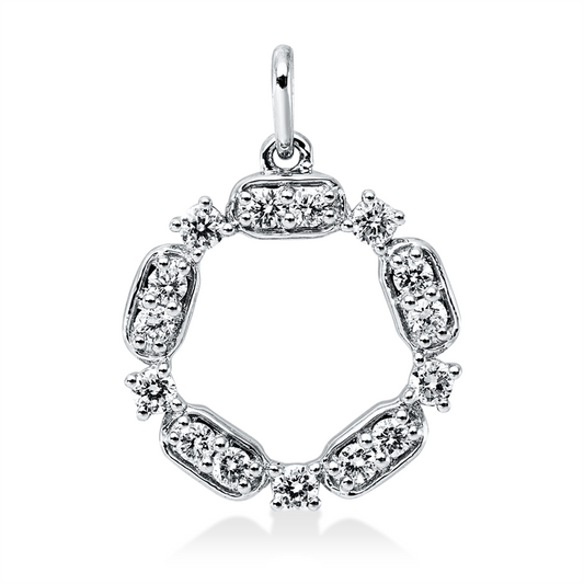 Anhänger 18 kt WG, mit Öse, 10 Brill. 0,15 ct, TW-si, 5 Brill. 0,11 ct, TW-si