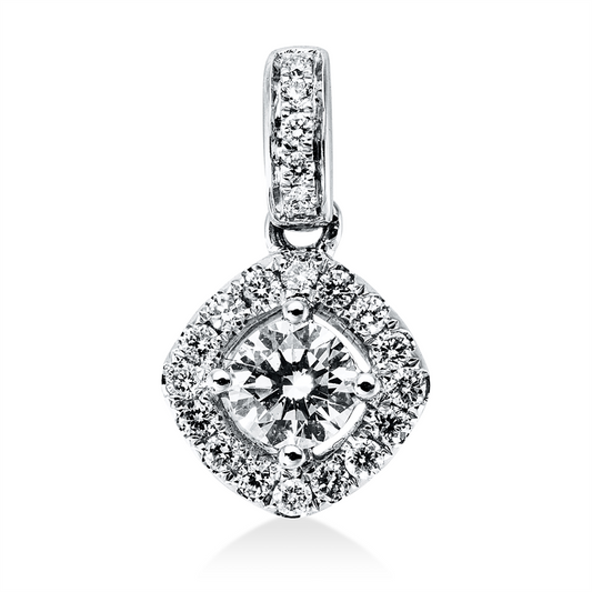 Anhänger 14 kt WG, mit Öse, 1 Brill. 0,20 ct, TW-si, 21 Brill. 0,07 ct, TW-si
