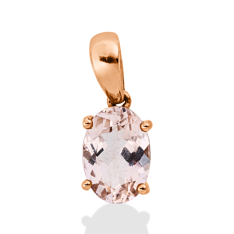 Anhänger 18 kt RG, mit Öse, 1 Morganit 0,69 ct rosa