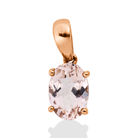 Anhänger 18 kt RG, mit Öse, 1 Morganit 0,69 ct rosa