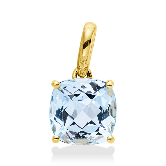 Anhänger 18 kt GG, 1 Topas 3,10 ct blau