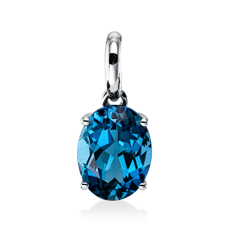 Anhänger 18 kt WG, mit Öse, 1 Topas 2,40 ct Lond. blue