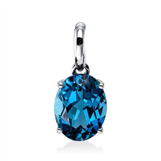 Anhänger 18 kt WG, mit Öse, 1 Topas 2,40 ct Lond. blue