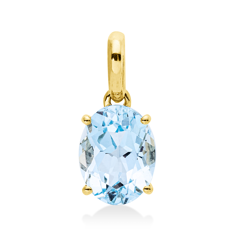 Anhänger 18 kt GG, mit Öse, 1 Topas 2,40 ct sky blue