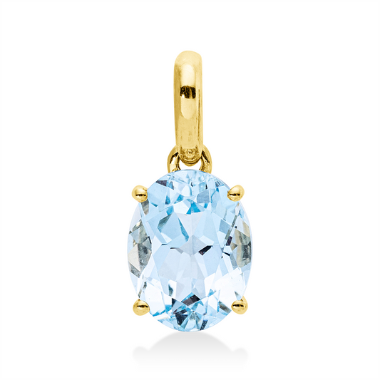 Anhänger 18 kt GG, mit Öse, 1 Topas 2,40 ct sky blue