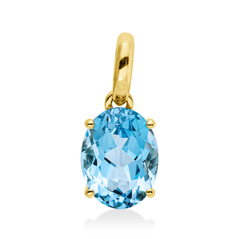 Anhänger 18 kt GG, mit Öse, 1 Topas 2,40 ct blau