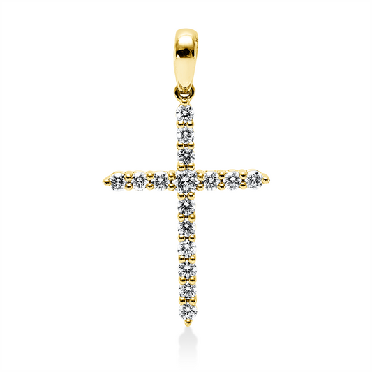 Anhänger 18 kt GG, 16 Brill. 0,32 ct, TW-si