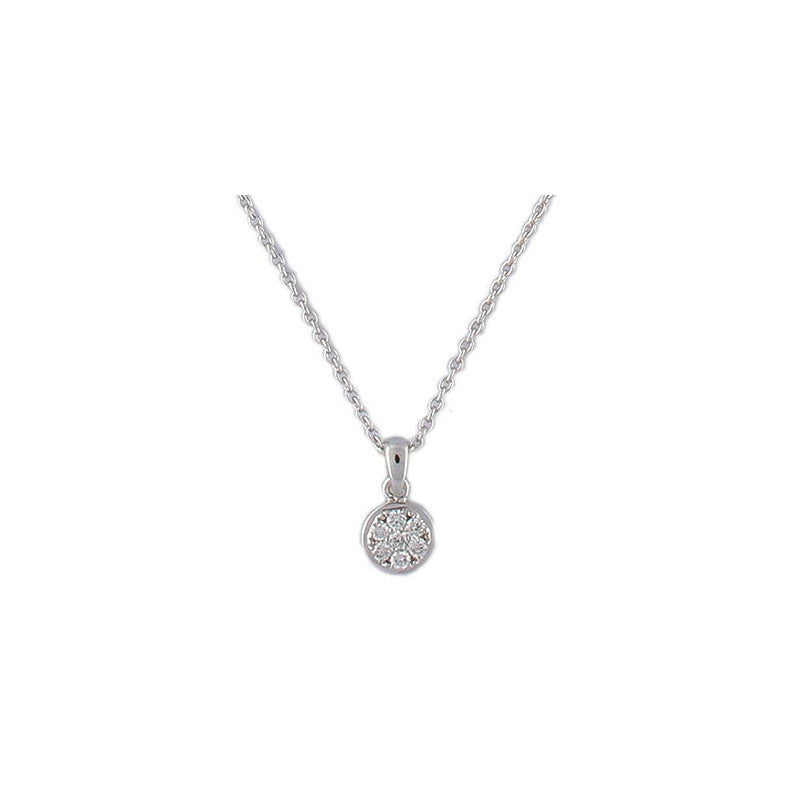 Collier 14 kt WG, 7 Brill. 0,18 ct, TW-si