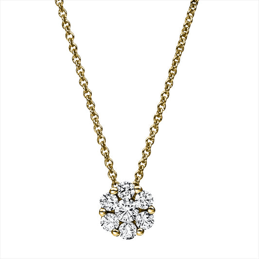 Collier 14 kt GG, 1 Brill. 0,13 ct, TW-si, 6 Brill. 0,38 ct, TW-si