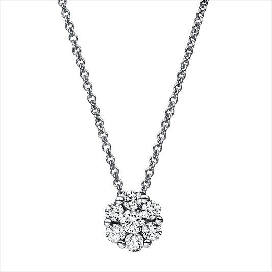 Collier 14 kt WG, 1 Brill. 0,14 ct, TW-si, 6 Brill. 0,40 ct, TW-si