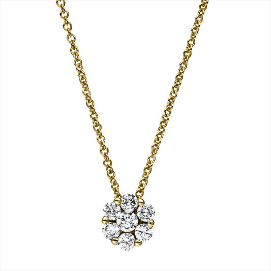 Collier 14 kt GG, 1 Brill. 0,09 ct, TW-si, 6 Brill. 0,33 ct, TW-si