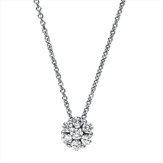 Collier 14 kt WG, 1 Brill. 0,10 ct, TW-si, 6 Brill. 0,29 ct, TW-si