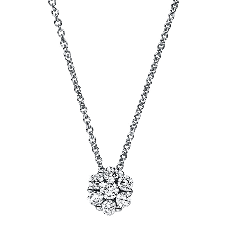 Collier 18 kt WG, 4 Brill. 0,21 ct, TW-si, 1 Brill. 0,10 ct, TW-si, 2 Brill. 0,10 ct, TW-si