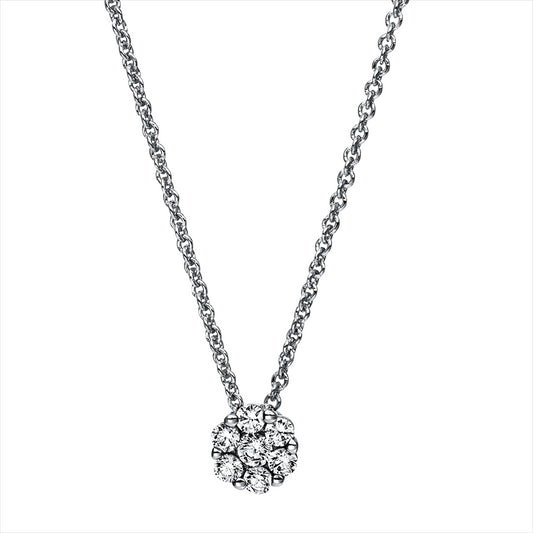 Collier 14 kt WG, 7 Brill. 0,26 ct, TW-si