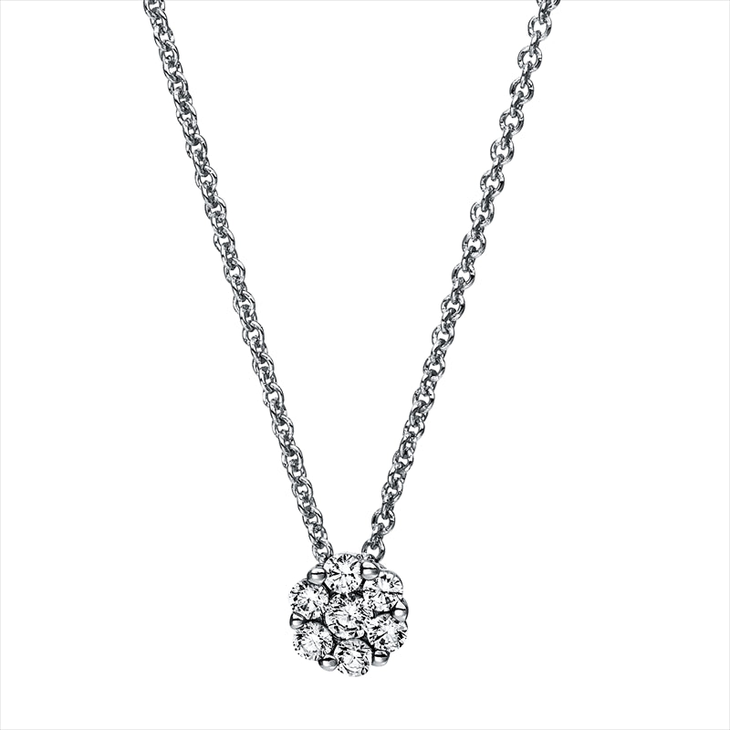 Collier 18 kt WG, 1 Brill. 0,06 ct, TW-si, 6 Brill. 0,19 ct, TW-si