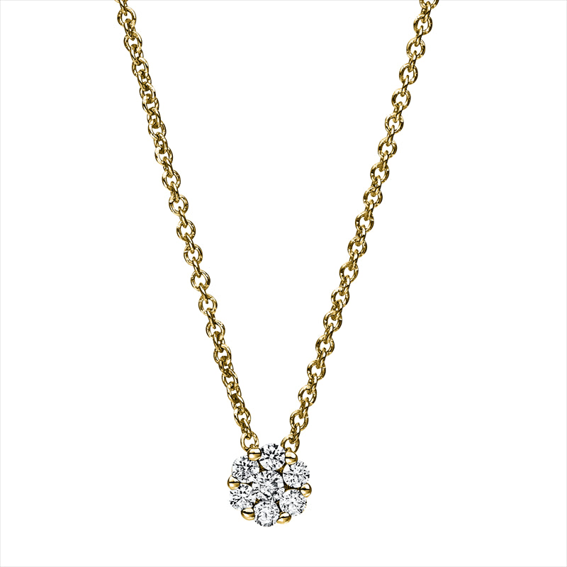 Collier 14 kt GG, 7 Brill. 0,17 ct, TW-si