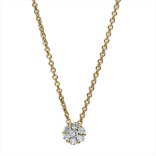 Collier 14 kt GG, 7 Brill. 0,17 ct, TW-si