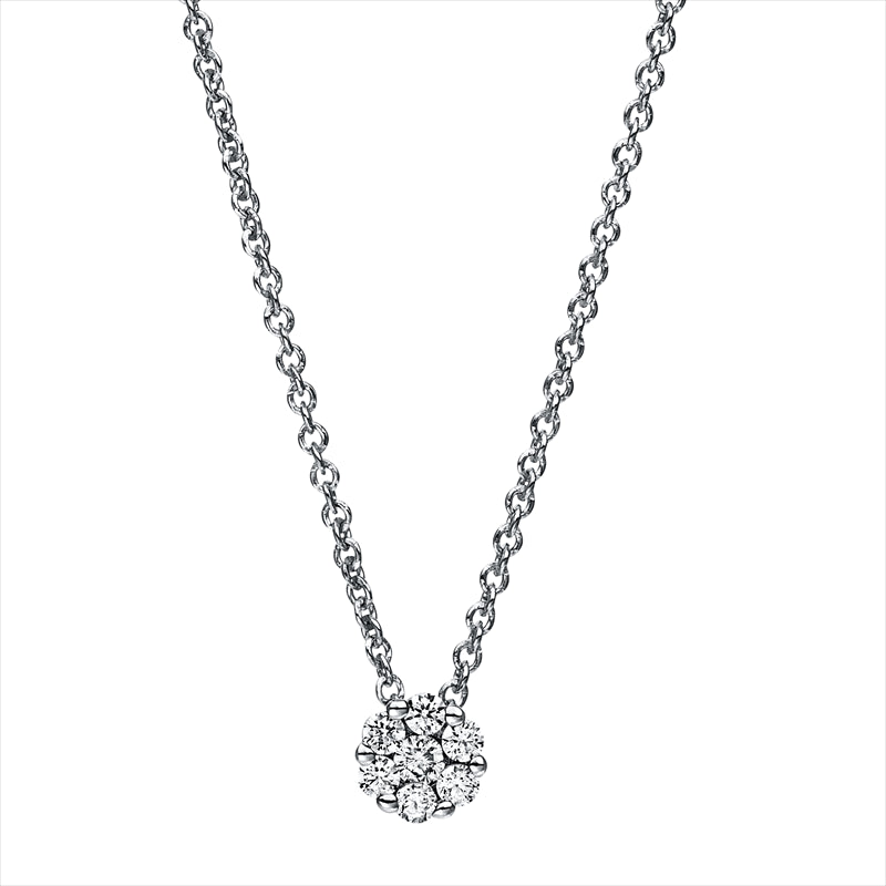 Collier 14 kt WG, 7 Brill. 0,17 ct, TW-si