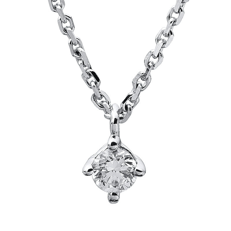 Collier 14 kt WG, 1 Brill. 0,10 ct, TW-si