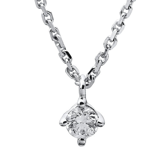 Collier 14 kt WG, 1 Brill. 0,10 ct, TW-si