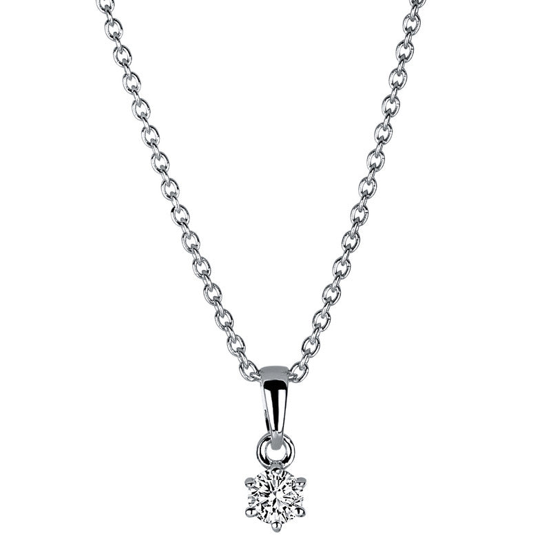 Collier 18 kt WG, mit Öse, 1 Brill. 0,15 ct, TW-si