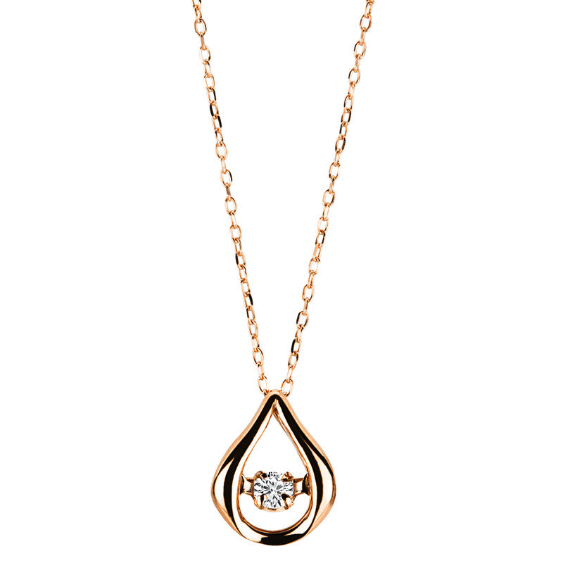 Collier 10 kt RG, 1 Brill. 0,04 ct-pi
