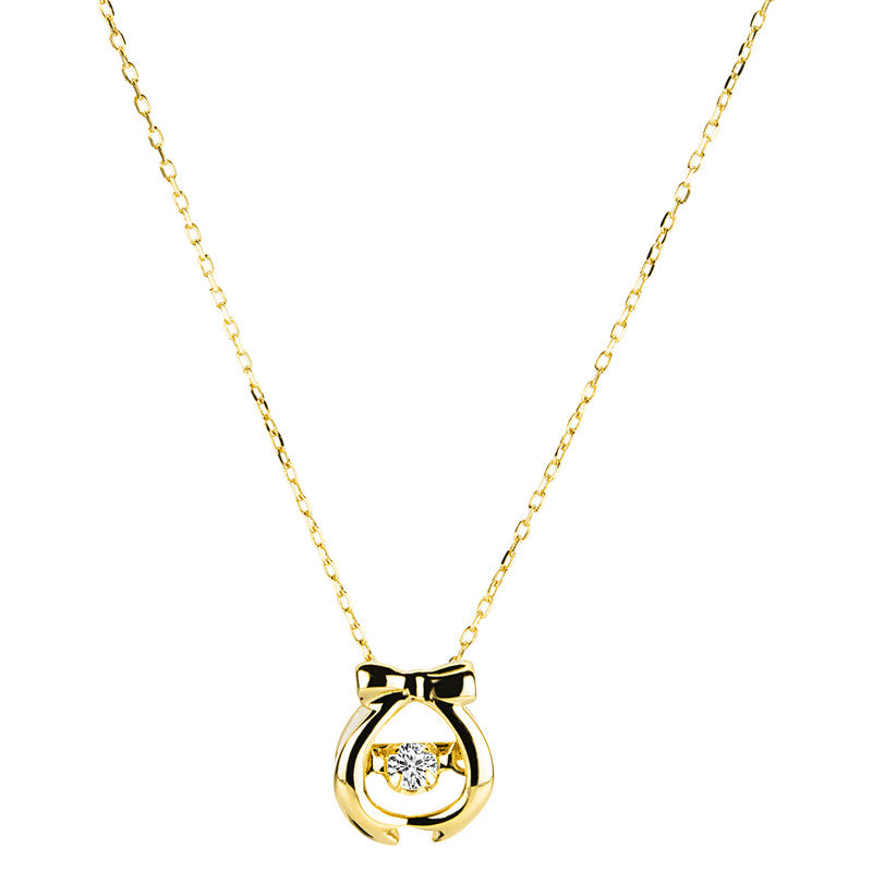 Collier 10 kt GG, 1 Brill. 0,04 ct-pi
