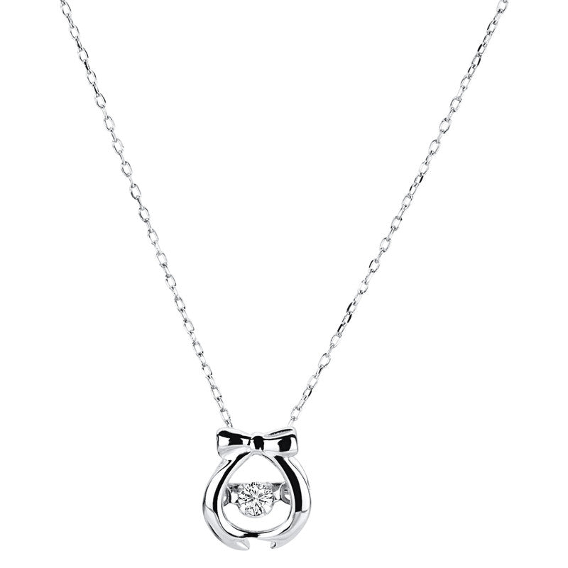 Collier 10 kt WG, 1 Brill. 0,04 ct-pi