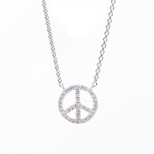 Collier 18 kt WG, mit ZÖ 43 cm + 40,6 cm, 39 Brill. 0,13 ct, TW-si