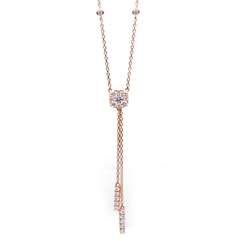 Collier 18 kt RG, 21 Brill. 0,50 ct, TW-si