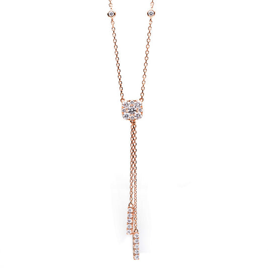 Collier 18 kt RG, 21 Brill. 0,50 ct, TW-si