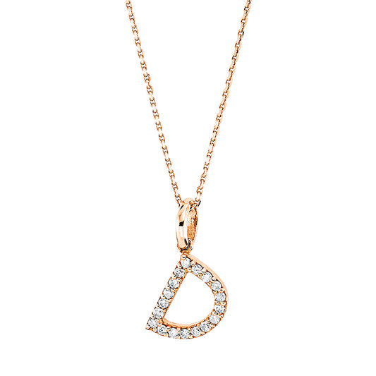 Collier 18 kt RG, 18 Brill. 0,07 ct, TW-si