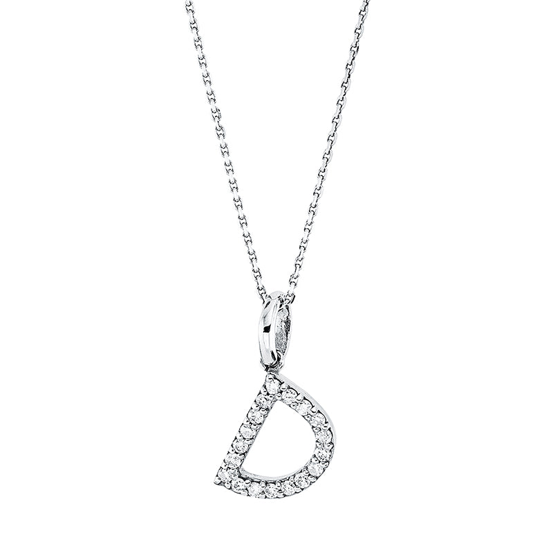 Collier 18 kt WG, 18 Brill. 0,07 ct, TW-si