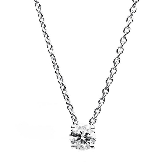 Collier 14 kt WG, 1 Brill. 0,10 ct, TW-si
