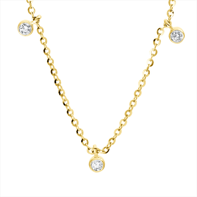 Collier 14 kt GG, 9 Brill. 0,24 ct, TW-si