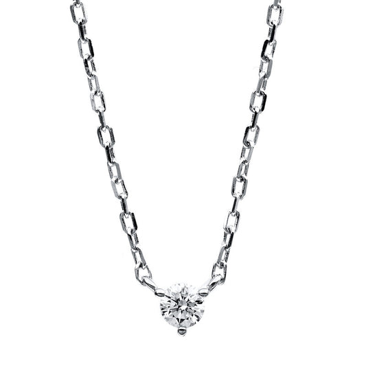 Collier 14 kt WG, 1 Brill. 0,10 ct, TW-si