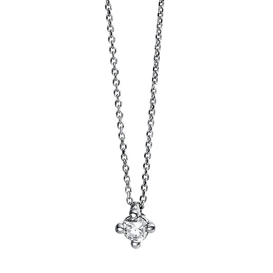 Collier 18 kt WG, 1 Brill. 0,07 ct, TW-si