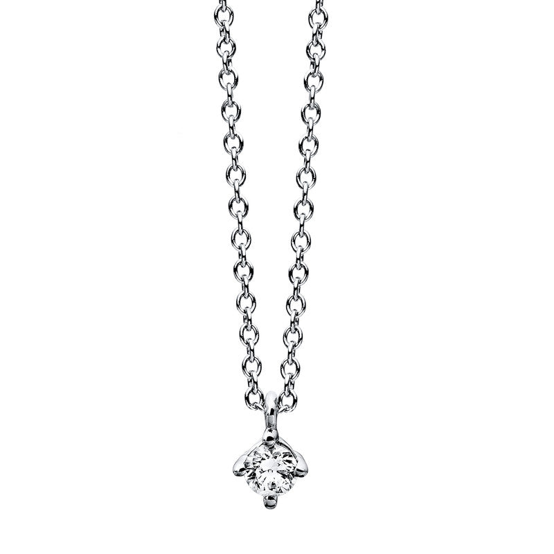 Collier 14 kt WG, 1 Brill. 0,08 ct, TW-si