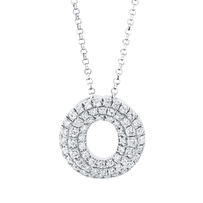 Collier 18 kt WG, mit ZÖ 38,1 cm + 40,6 cm, 61 Brill. 0,40 ct, TW-si