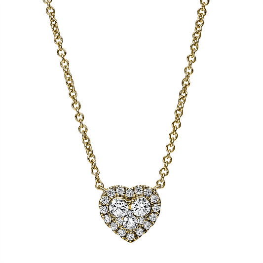 Collier 14 kt GG, mit ZÖ 40 cm, 22 Brill. 0,26 ct, TW-si