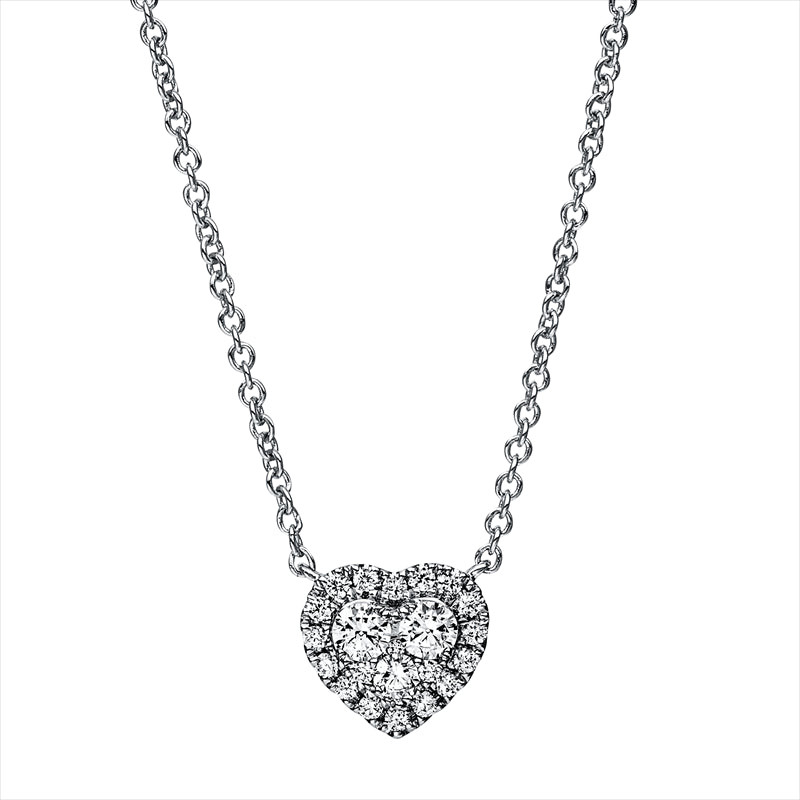 Collier 14 kt WG, 3 Brill. 0,17 ct, TW-si, 19 Brill. 0,10 ct, TW-si